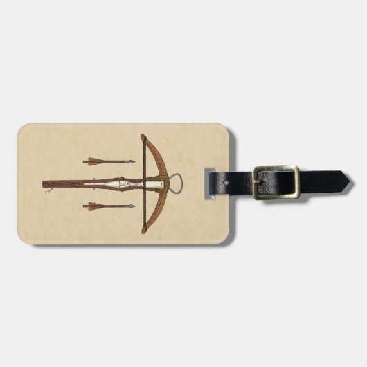Medieval Krossbow met bouten Bagagelabel (Voorkant horizontaal)