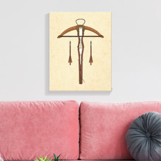 Medieval Krossbow met bouten Canvas Afdruk (Insitu (Woonkamer))