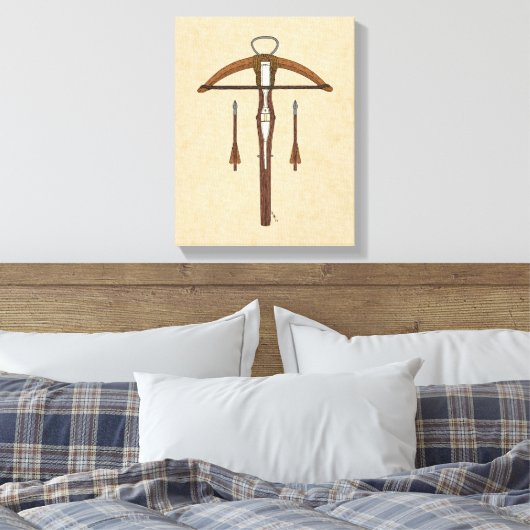 Medieval Krossbow met bouten Canvas Afdruk (Insitu (Slaapkamer))