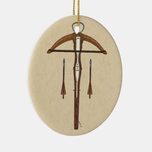 Medieval Krossbow met bouten Keramisch Ornament (Rechts)