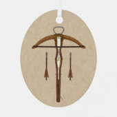 Medieval Krossbow met bouten Metalen Ornament (Voorkant)