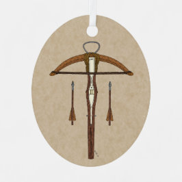 Medieval Krossbow met bouten Metalen Ornament