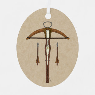 Medieval Krossbow met bouten Metalen Ornament