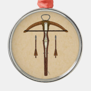 Medieval Krossbow met bouten Metalen Ornament