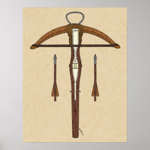 Medieval Krossbow met bouten Poster