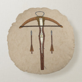 Medieval Krossbow met bouten Rond Kussen