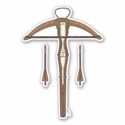 Medieval Krossbow met bouten Sticker (Voorkant)