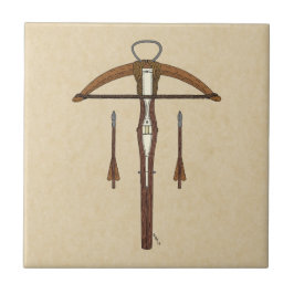 Medieval Krossbow met bouten Tegeltje