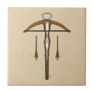 Medieval Krossbow met bouten Tegeltje
