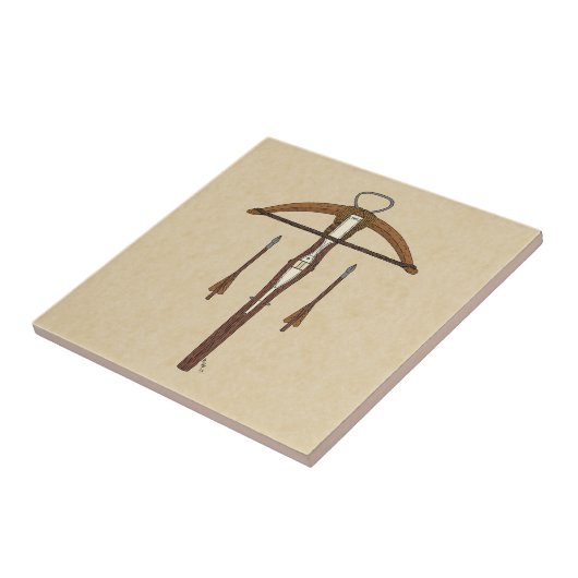 Medieval Krossbow met bouten Tegeltje (Zijkant)