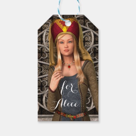 Medieval Lady Cadeaulabel (Voorkant)