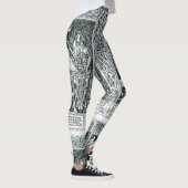 Medieval Lady en Knight Horseback Black White Leggings (Rechts)