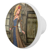 Medieval Lady Keramische Knop (Rechts)