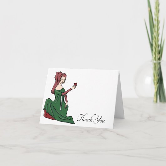 Medieval Lady met hart bedankt (Voorkant)