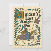 Medieval “Last Knight Out” Bachelorette Invitation Kaart (Voorkant)
