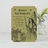 Medieval “Last Knight Out” Bachelorette Kaart (Staand voorkant)
