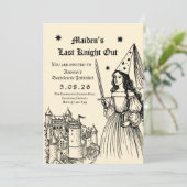 Medieval “Last Knight Out” Bachelorette Kaart (Staand voorkant)