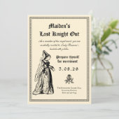 Medieval “Last Knight Out” Bachelorette Kaart (Staand voorkant)