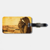 Medieval Le Stryge Gargoyle in Notre Dame, Parijs Bagagelabel (Achterkant horizontaal)