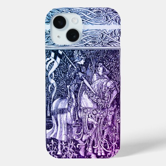 MEDIEVAL LEGENDS Lady en Knight Horseback Floral Case-Mate iPhone Case (Achterkant)