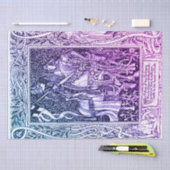 MEDIEVAL LEGENDS Lady en Knight Horseback Floral Tissuepapier (Craft)