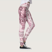 MEDIEVAL LEGENDS Lady en Knight, Roze witte Floral Leggings (Rechts)