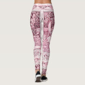 MEDIEVAL LEGENDS Lady en Knight, Roze witte Floral Leggings (Achterkant)