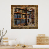 Medieval Library and Books of Anti-quity Artwork Poster (Keuken)
