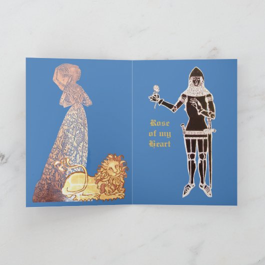 Medieval liefhebbers, nacht en dame kaart (Binnen)