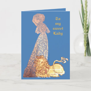 Medieval liefhebbers, nacht en dame kaart