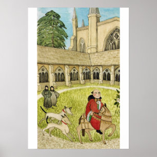 Medieval Life in Engeland - Canterbury pelgrims Poster