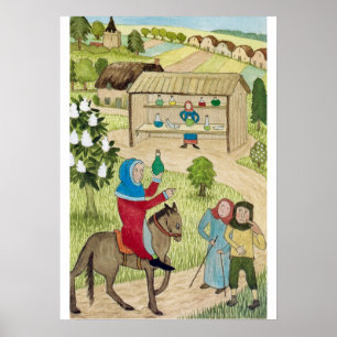 Medieval Life in Engeland - Canterbury pelgrims Poster