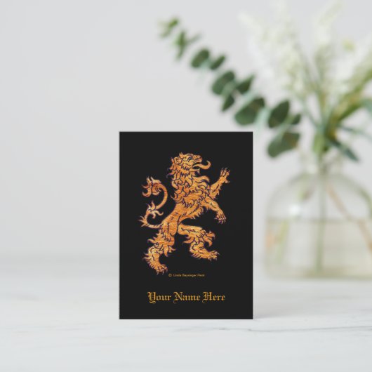 Medieval Lion Black Visitekaartje (Staand voorkant)