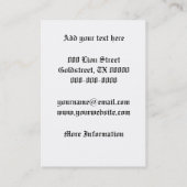 Medieval Lion Black Visitekaartje (Achterkant)