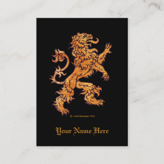 Medieval Lion Black Visitekaartje (Voorkant)