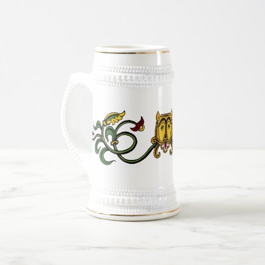 Medieval Lion Design Bierpul (Voorkant links)