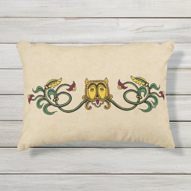 Medieval Lion Design Buitenkussen (Voorkant)