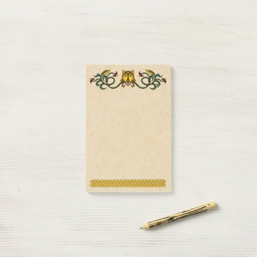 Medieval Lion Design Post-it® Notes (Op bureau)