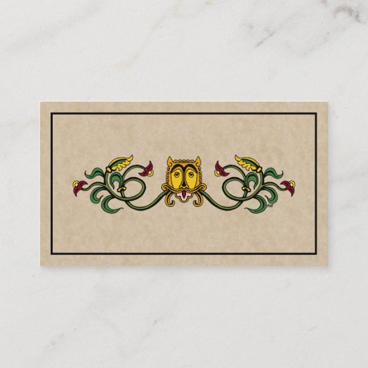 Medieval Lion Design Visitekaartje (Achterkant)