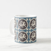 Medieval Lion Tiles Coffee Mok (Voorkant links)
