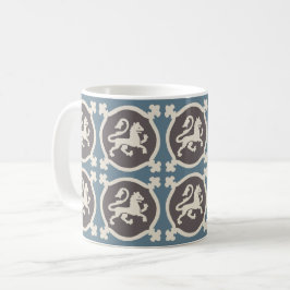 Medieval Lion Tiles Coffee Mok