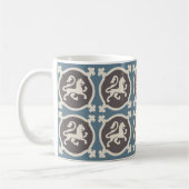 Medieval Lion Tiles Coffee Mok (Links)