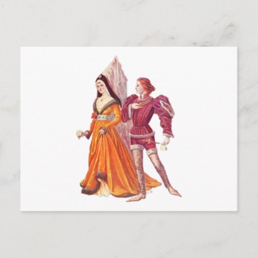 Medieval Lord en Lady Briefkaart (Voorkant)