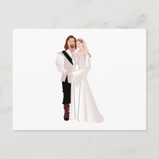 Medieval Lord en Lady Briefkaart (Voorkant)