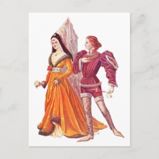 Medieval Lord en Lady Briefkaart (Voorkant)