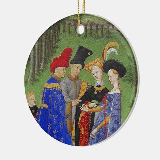 Medieval lords en dames keramisch ornament (Links)
