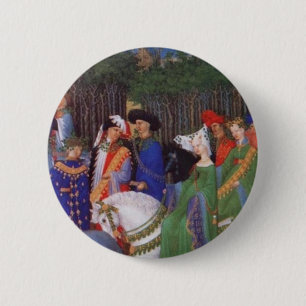 Medieval lords en dames ronde button 5,7 cm