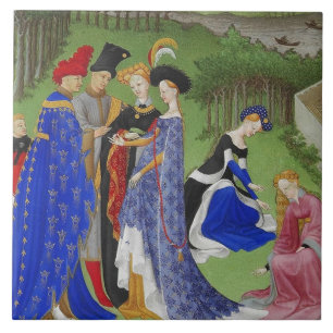 Medieval lords en dames tegeltje