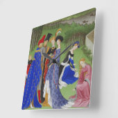 Medieval lords en dames vierkante klok (Hoek)