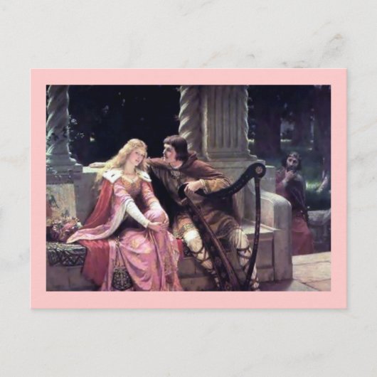 Medieval Love Couple Romantic Castle Painting Briefkaart (Voorkant)
